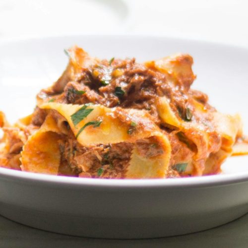 Pasta on a plate.